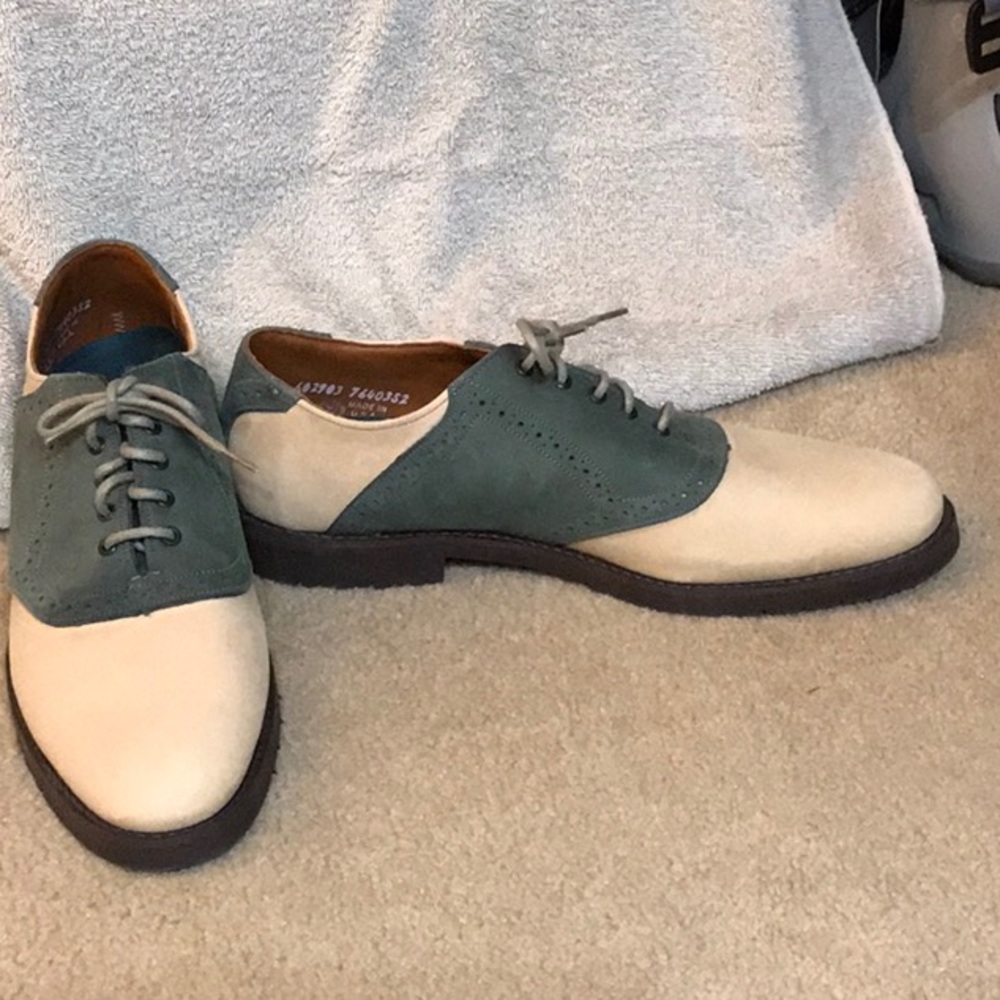 Saddle oxford tan w/ olive saddle, sz 10